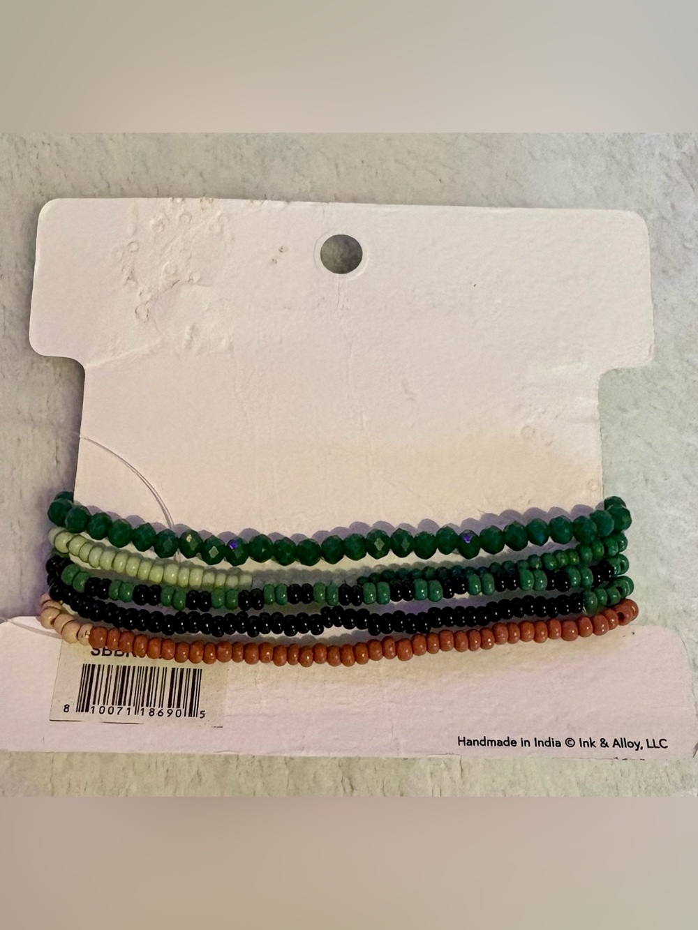 ALLOY Green Multi-Strand Beaded Bracelet with Neutral Accents - Picture 3 of 3